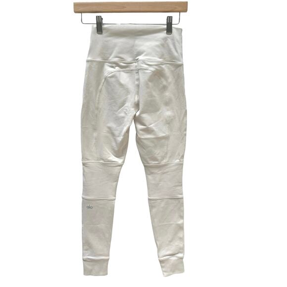 Alo yoga jogger high waisted ribbed knee and hem cropped leggings Size XS bone - Picture 4 of 11